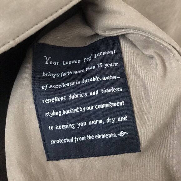 London Fog Mocha Brown Velvet Hooded Winter Trench Rain Mid Length Coat 10P - Picture 5 of 6